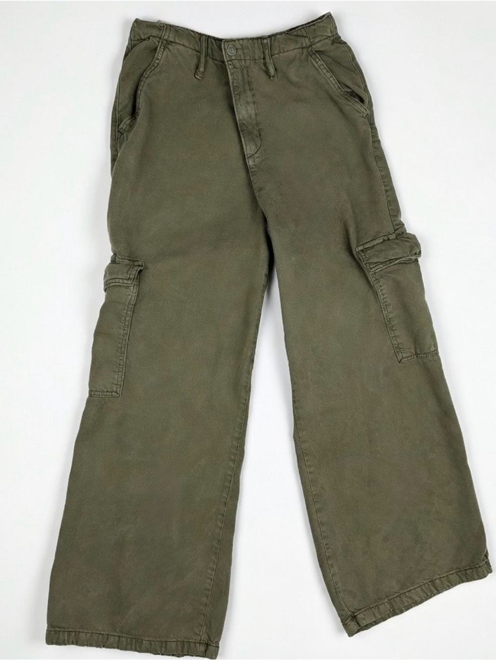 Levi's Olive Green 100% Lyocell Wide Leg Utility Cargo Pants